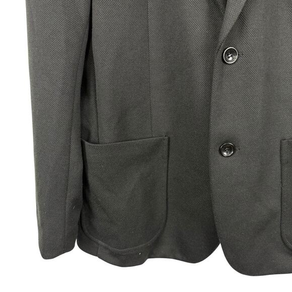 PJ Paul Jones Mens Knit Stretch Washable Suit Jacket Solid Black Blazer sz M - Picture 6 of 16